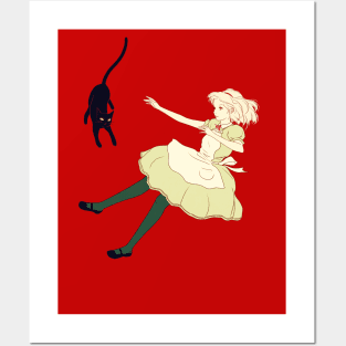 Alice and cat Posters and Art